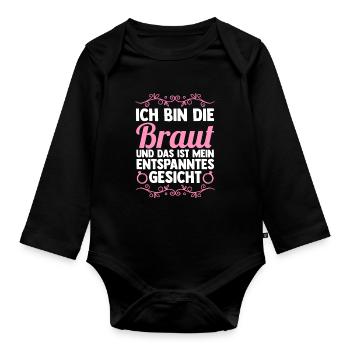 Bachelor Party Team Bride Hen Party - Organic Longsleeve Baby Bodysuit - black - Front