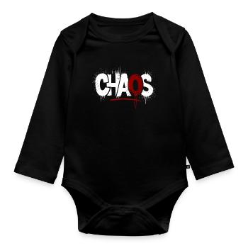 Chaos Splatter Symbolism - Organic Longsleeve Baby Bodysuit - black - Front