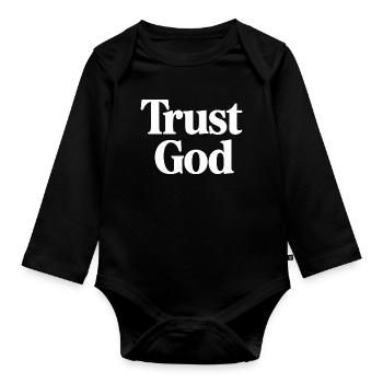 Confiance Dieu Jésus Chrétiens Foi - Body Bébé bio manches longues - noir - Devant