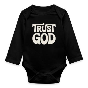 Confiance Dieu Jésus Chrétiens Foi - Body Bébé bio manches longues - noir - Devant