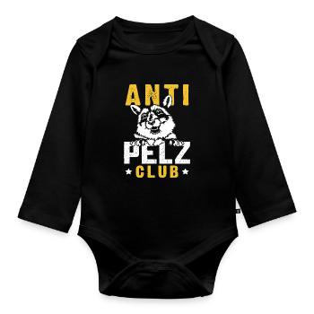 Protection des animaux CLUB ANTI FOURRURE Anti Fourrure Drôle - Body Bébé bio manches longues - noir - Devant