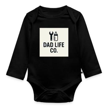 Bouteilles d’outils Dad Life Co - Body Bébé bio manches longues - noir - Devant