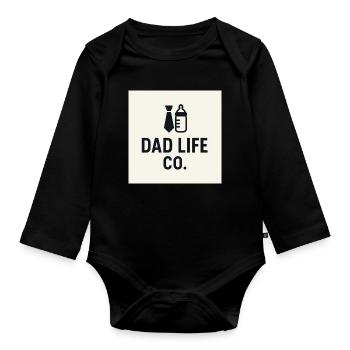 Bouteilles de bureau Dad Life Co - Body Bébé bio manches longues - noir - Devant