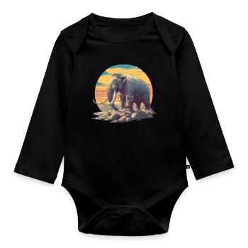 Mammoths Mammoth - Organic Longsleeve Baby Bodysuit - black - Front