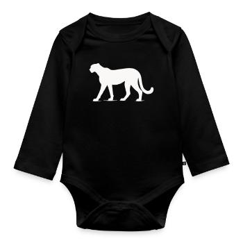 Guépard - Body Bébé bio manches longues - noir - Devant