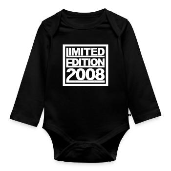 Limitierte Edition 2008 Design Geburtstag - Baby Bio-Langarm-Body - Schwarz - Vorne