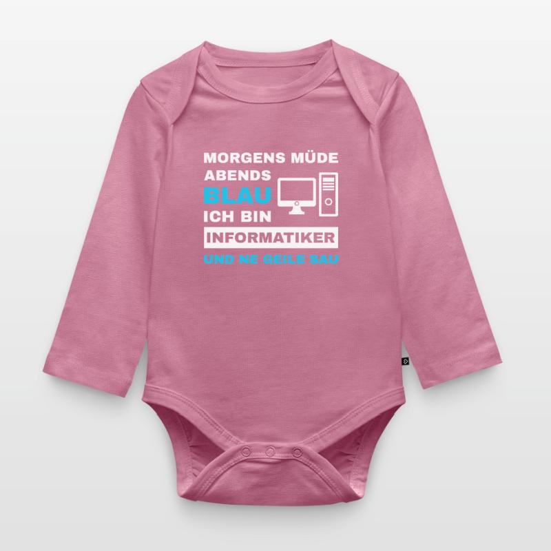 computer scientist programmer admin sayings funny Organic Longsleeve Baby Bodysuit