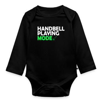 Chor Musik Instrument Handglocke Chor - Baby Bio-Langarm-Body - Schwarz - Vorne