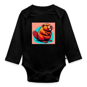 Bieber - Baby Bio-Langarm-Body - Schwarz - Vorne