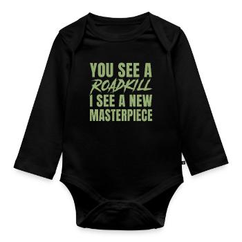 Tierpräparation für das Design von Präparatoren - Baby Bio-Langarm-Body - Schwarz - Vorne