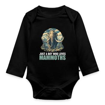 Mammoths Mammoth - Organic Longsleeve Baby Bodysuit - black - Front