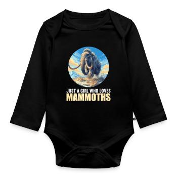 Mammoths Mammoth - Organic Longsleeve Baby Bodysuit - black - Front