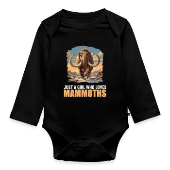 Mammoths Mammoth - Organic Longsleeve Baby Bodysuit - black - Front