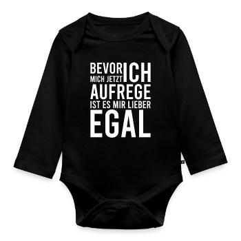 Avant de m’énerver, je préfère ne pas m’en soucier - Body Bébé bio manches longues - noir - Devant