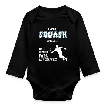 Squash Best Dad Father Father's Day Birthday - Organic Longsleeve Baby Bodysuit - black - Front