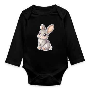 Hase - Baby Bio-Langarm-Body - Schwarz - Vorne