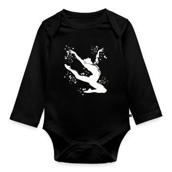 Gymnastics Floor Artistic Gymnastics - Organic Longsleeve Baby Bodysuit - black - Front