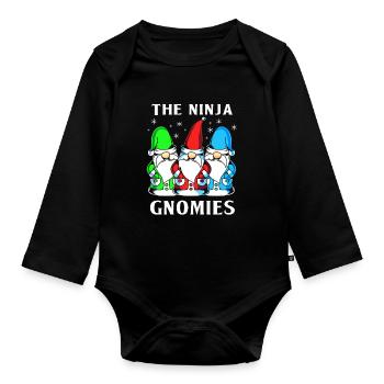 Gnome Ninja - Body Bébé bio manches longues - noir - Devant