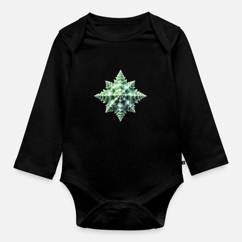 Coque étoile verte - Body Bébé bio manches longues - noir