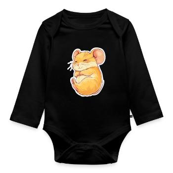 mouse - Organic Longsleeve Baby Bodysuit - black - Front