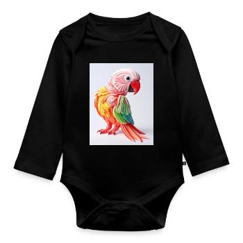 Colorful Candy Parrot - Organic Longsleeve Baby Bodysuit - black - Front
