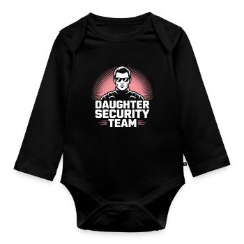 Équipe de sécurité fille – Père Garde du corps - Body Bébé bio manches longues - noir - Devant
