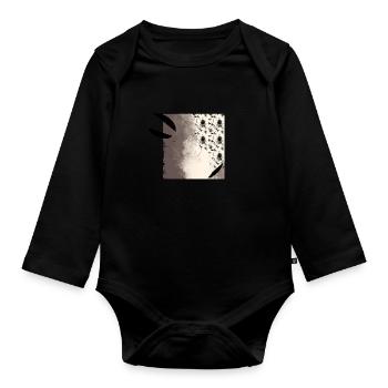 Abstract shadows and light surfaces - Organic Longsleeve Baby Bodysuit - black - Front