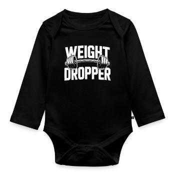 Weight Dropper - Exercice de musculation avec haltères de gym - Body Bébé bio manches longues - noir - Devant