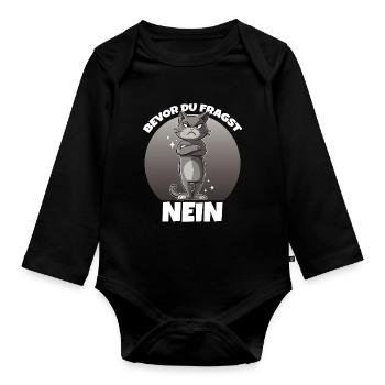 Grim Cat : Pas de dire - Body Bébé bio manches longues - noir - Devant
