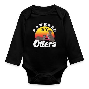 Otter Animal Lover Sea Otter Cartoon - Organic Longsleeve Baby Bodysuit - black - Front