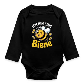 I'm a Bee Carnival Costume - Organic Longsleeve Baby Bodysuit - black - Front