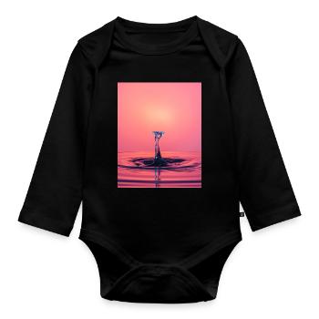 Liquid Abstract Splash - Organic Longsleeve Baby Bodysuit - black - Front