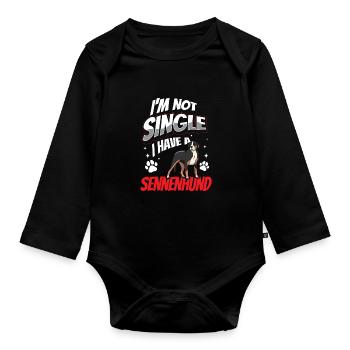 Mountain Dog is a friend Swiss Mountain Dog - Organic Longsleeve Baby Bodysuit - black - Front