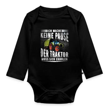 Landwirt - Baby Bio-Langarm-Body - Schwarz - Vorne