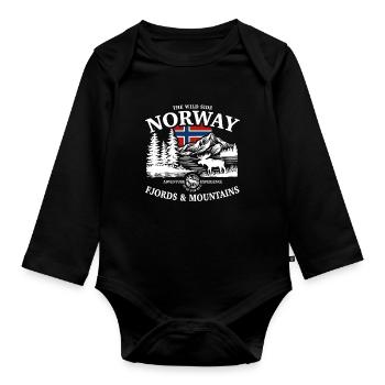 The wild side - Norwegen Urlaub Natur Geschenk - Baby Bio-Langarm-Body - Schwarz - Vorne