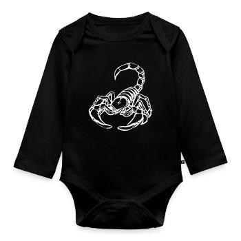 Scorpio Zodiac T-shirt Gift - Organic Longsleeve Baby Bodysuit - black - Front