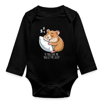 Hamster endormi - Body Bébé bio manches longues - noir - Devant