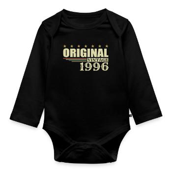 1996 Geburtstag 1996 - Baby Bio-Langarm-Body - Schwarz - Vorne
