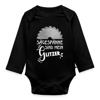Sawdust Is My Glitter Carpenter Carpenter - Organic Longsleeve Baby Bodysuit - black - Front