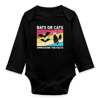 Gender Reveal Halloween - Baby Bio-Langarm-Body - Schwarz - Vorne