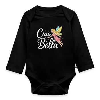 Ciao Bella - Body Bébé bio manches longues - noir - Devant