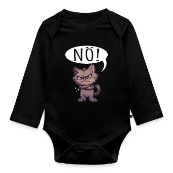 non facile non non chat chat drôle de dicton - Body Bébé bio manches longues - noir - Devant