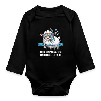 Nur ein Schauer – Lustiges Schaf Design - Baby Bio-Langarm-Body - Schwarz - Vorne