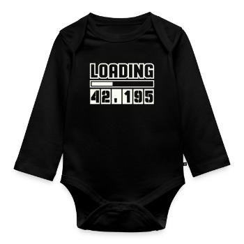 Loading 42,195 Marathon - Organic Longsleeve Baby Bodysuit - black - Front