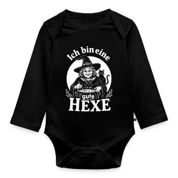 Good Witch Costume Halloween Carnival Cat Black - Organic Longsleeve Baby Bodysuit - black - Front