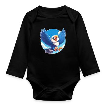 Adler - Baby Bio-Langarm-Body - Schwarz - Vorne