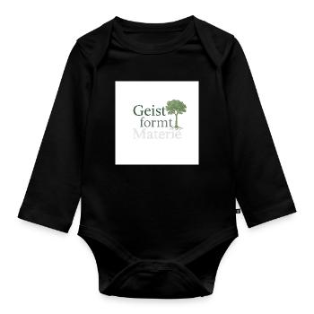 Spirit Shapes Matter Tree - Organic Longsleeve Baby Bodysuit - black - Front