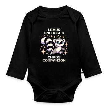 Lémurien débloqué | Compagnon du Chaos, RPG - Body Bébé bio manches longues - noir - Devant
