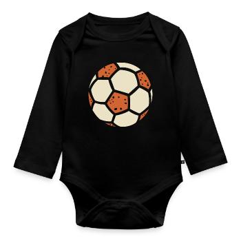 Graphisme rétro football – Sport Design - Body Bébé bio manches longues - noir - Devant