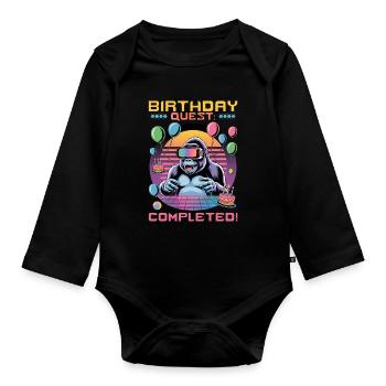 Birthday Gamer VR - Organic Longsleeve Baby Bodysuit - black - Front